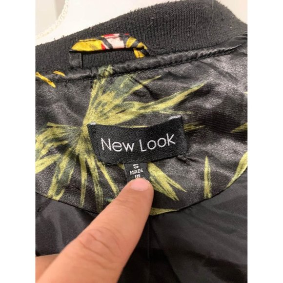 New Look Cold Shoulder Tropical Print Lightweight Jacket Womens Size Small - Picture 5 of 6